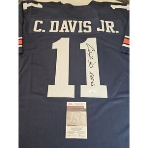 Chris Davis Jr Autographed/Signed Jersey JSA COA Kick Six Blue Custom Jersey